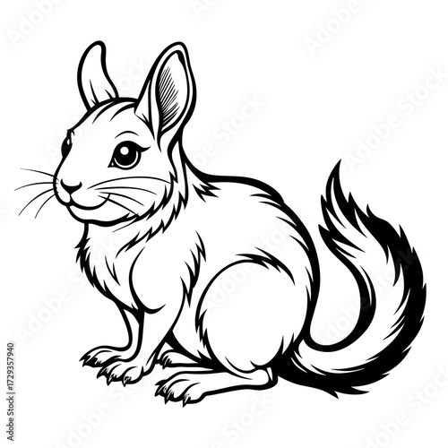 Illustration of a cute squirrel with bushy tail vector