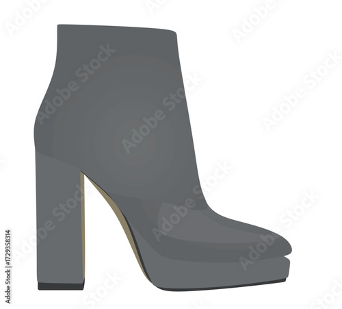 Grey women boots. vector illustration	