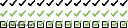 Free Download check mark icon set vector ai eps png jpeg scalable checkboxes ticks black green boxed white glyphs - GFXLoad