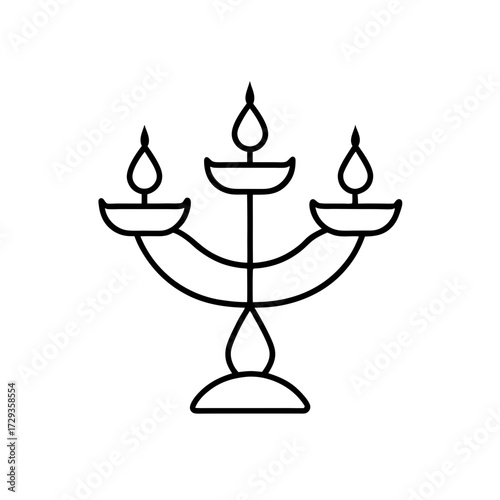 Candelabra with three candles