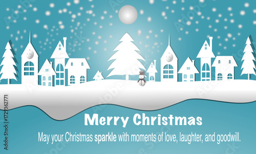 winter landscape with trees Christmas’s card