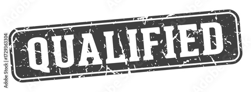 qualified rectangular sign. qualified stamp