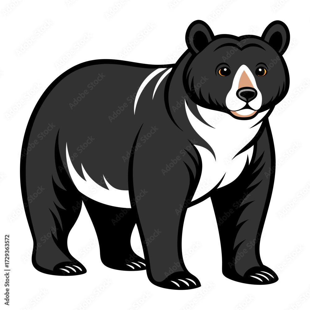 Fototapeta premium Spectacled Bear Illustration on White Background Vector Graphic Image