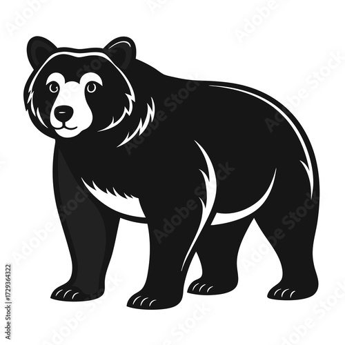 Illustration of a black bear isolated on white background