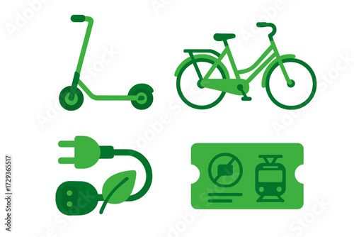 Sustainable urban mobility, green energy, and eco-friendly transportation for modern city living and environmental protection