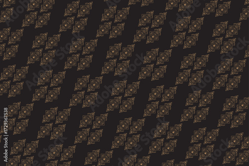 Repeating geometric pattern with diamond shapes and floral elements