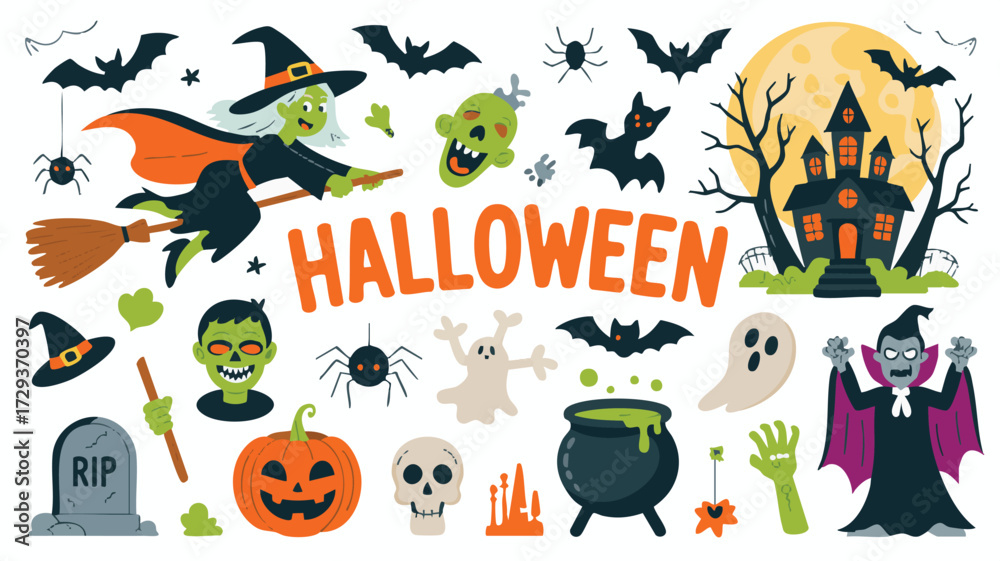 Fototapeta premium Festive Halloween Illustration
