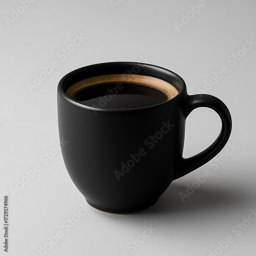 Wallpaper Mural Black Coffee Mug with Hot Coffee on Gray Background Torontodigital.ca