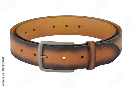 Leather belt with a metal buckle brown gradient design fashion accessory for men and women