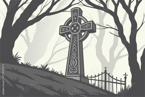 gothic cross, metal cross, ornate cross, religious symbol, medieval style, aged metal texture, dark and moody, dramatic lighting, mystical, spiritual