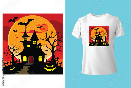 halloween wich t shirt design concept