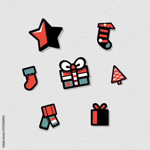 Holiday decor elements sticker