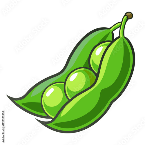 Discover fresh green peas in pod vector illustration for healthy eating and vegan lifestyle designs