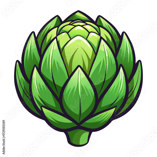 Isolated artichoke vegetable illustration for healthy eating and vegetarian recipes design idea