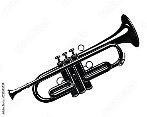 A Classic Trumpet Illustration with a Timeless Design and Musical Elegance