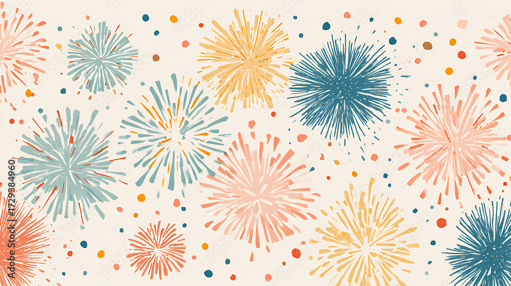 seamless background with fireworks