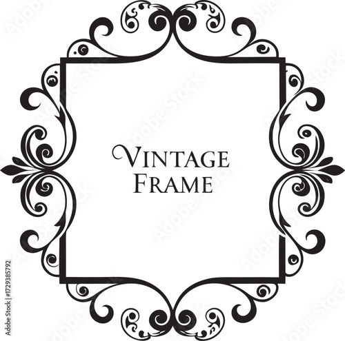 Vintage leaves floral ornament frame pattern