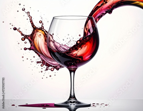 wine is being poured in a glass and it is swirling and coming out of the glass