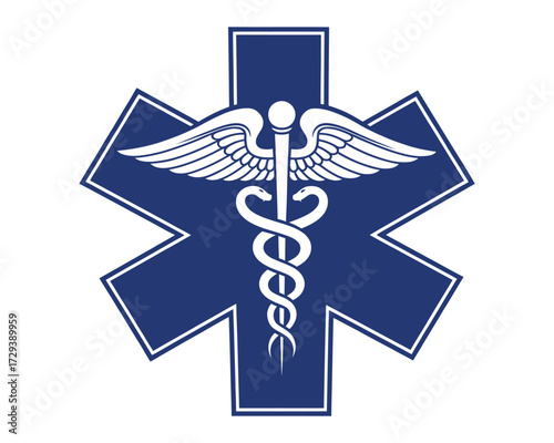 Essential medical emblem representing emergency services and critical healthcare response, vital for urgent assistance and patient care across various medical fields and situations