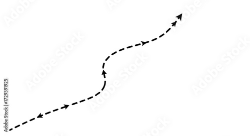 Directional Arrow Icon Guiding Paths and Forward Movement for Digital and Design Applications