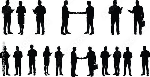 Business people silhouettes, corporate handshake, office teamwork, professional collaboration, workplace communication, executive meeting, partnership deal, management discussion, strategy