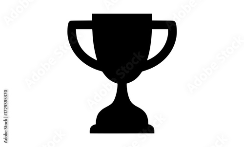 a black and white silhouette of a trophyblack, chalice, cup, flat, icon, illustration, profile, trophy, trophy cup 