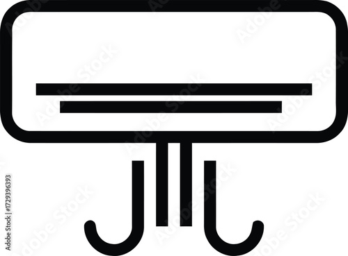 Air conditioning symbol. Climate control concept, house cooling, comfort living. Conditioner vector icon set. Conditioner with fresh air