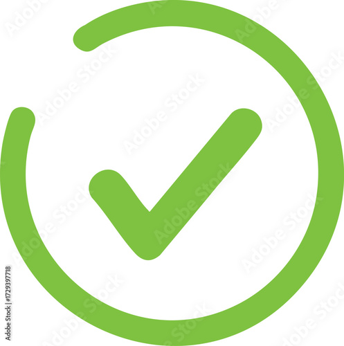 Vector art of green check mark inside a circle