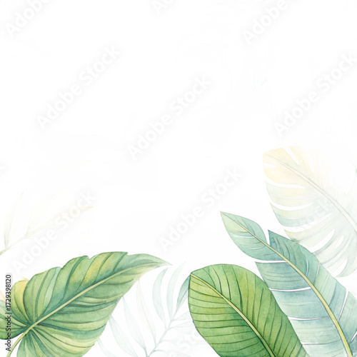 Tropical foliage frame