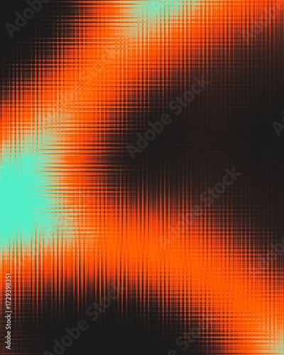 Radiant Abstract Gradient – Red Yellow Black Grid Lines with Vibrant Cross Pattern Illusion