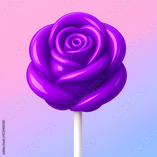 Wallpaper Mural purple rose lollipop  on a pink blue background	 Torontodigital.ca
