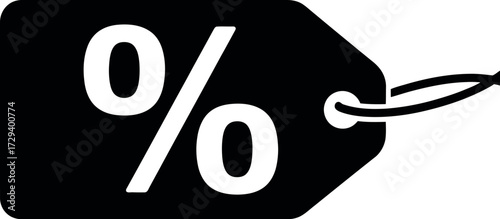 Discount tag with percentage symbol for sales and promotions