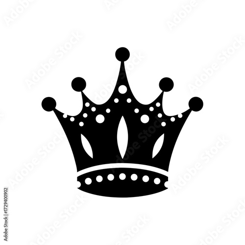 Silhouette of a royal crown on transparent background