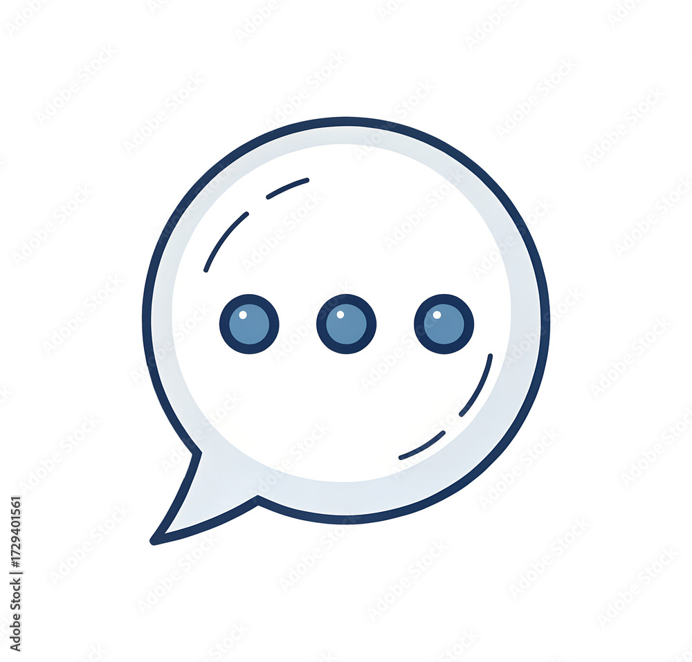 Fototapeta premium Speech Bubble with Three Dots Icon on transparent background