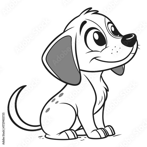 Cartoon dog with spots puppy animal