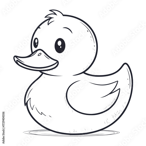 vector illustration of cartoon duck
