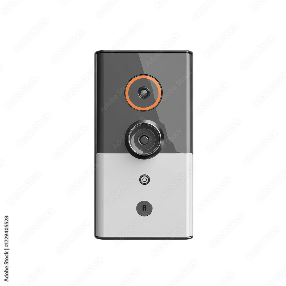 Fototapeta premium Smart doorbell with camera and security features shown