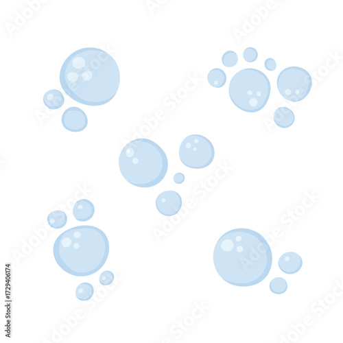 Wallpaper Mural Blue soap bubbles set illustration isolated Torontodigital.ca