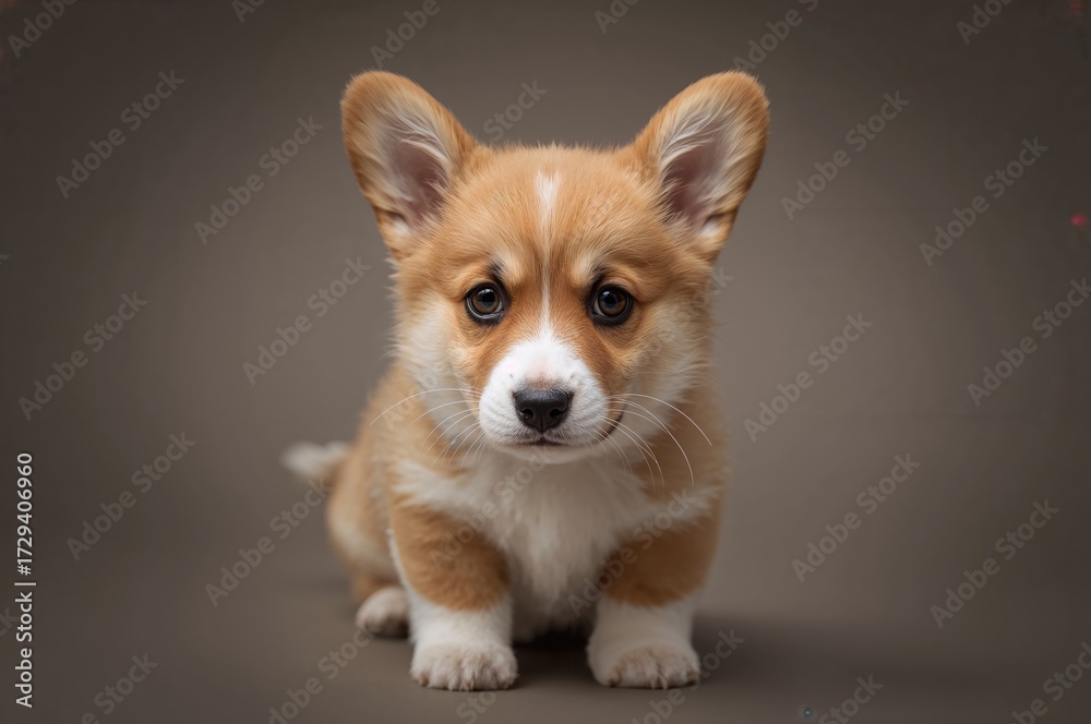 Obraz premium Frightened young Corgi dog