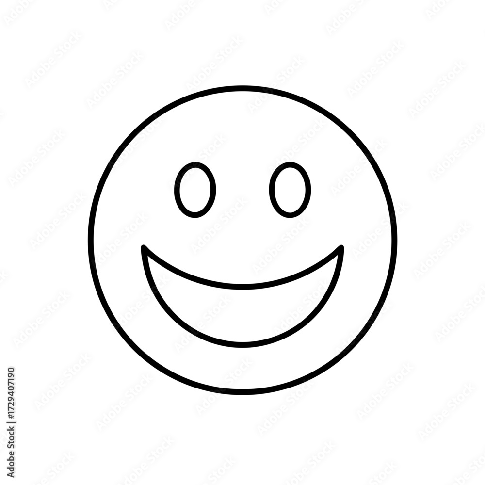Fototapeta premium Outline of a smiling face icon on transparent background