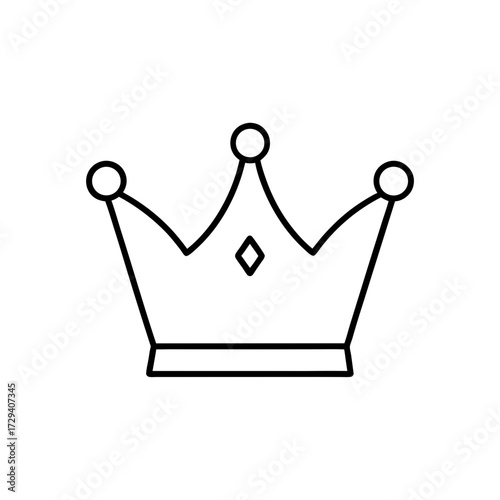 Simple outline drawing of crown on transparent background