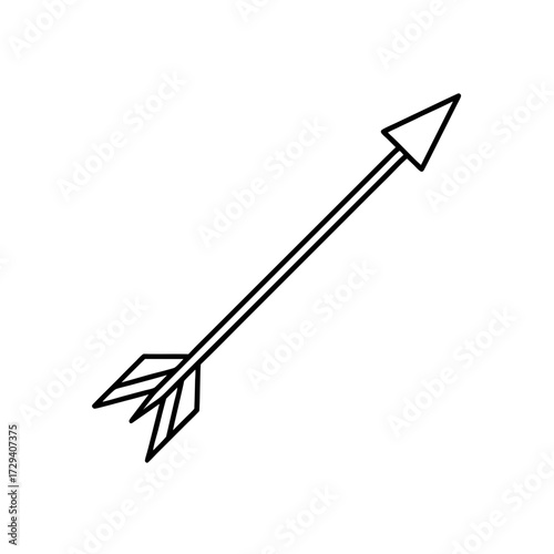 Outline drawing of an arrow on transparent background