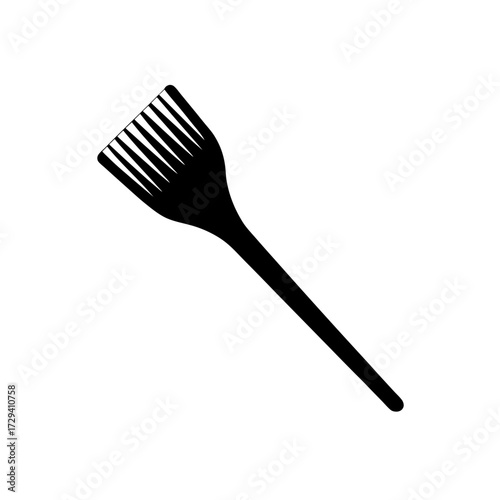 Black hair dye brush on white background on transparent background silhouette
