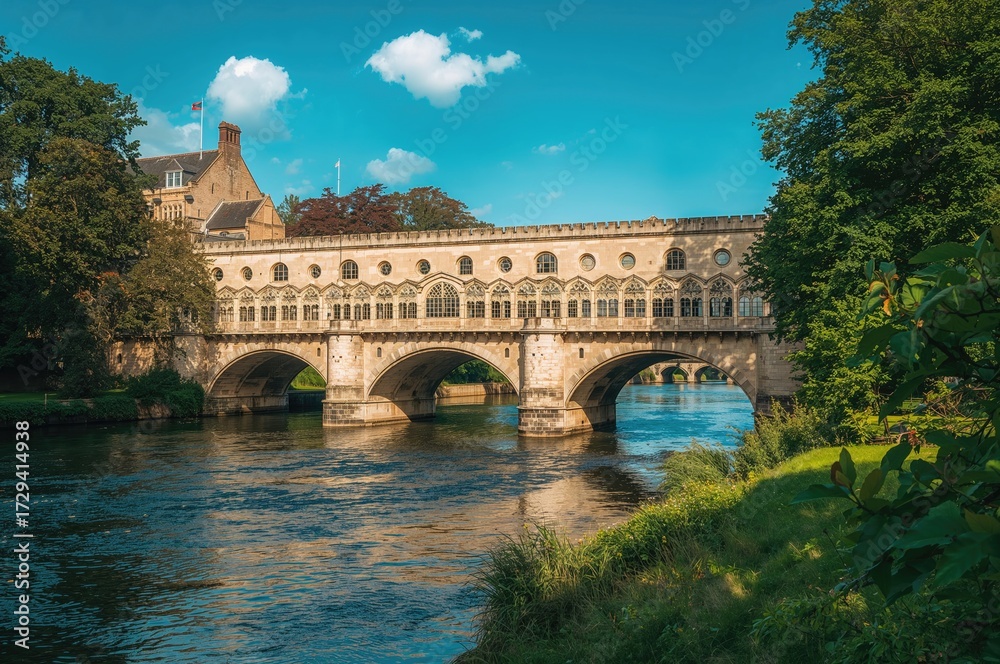 Obraz premium Bridge Spanning the River