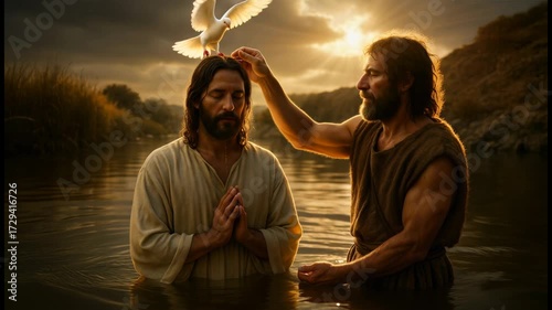 Baptism of Jesus Christ by John the Baptist in the Holy Spirit