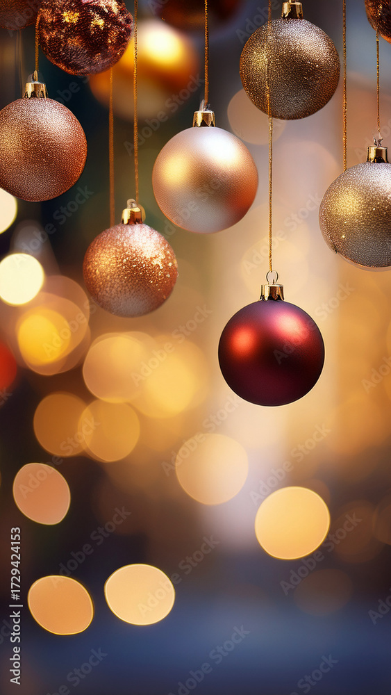 Fototapeta premium golden christmas balls