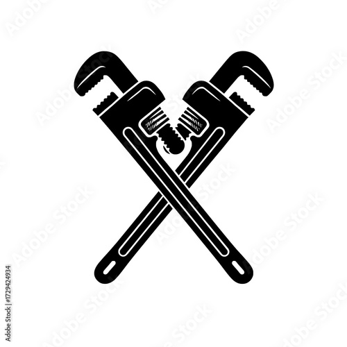 Crossed Wrenches Black and White Vector Illustration

 
