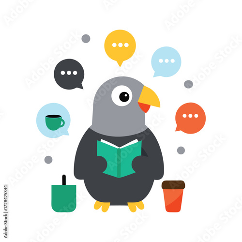 African Grey Parrot Vector Graduation Gown Bird Clipart