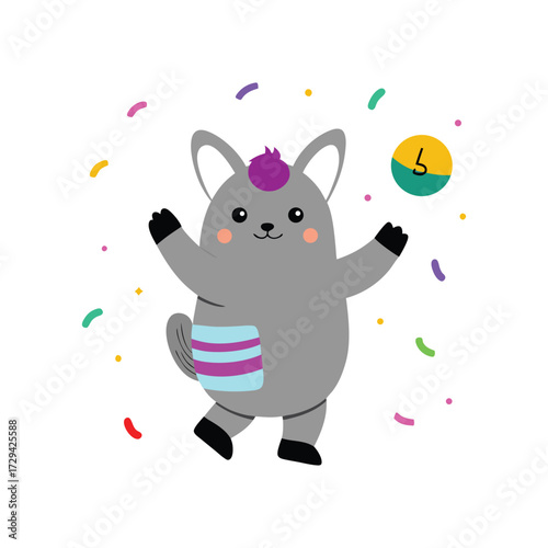 Chinchilla Vector Disco Ball Pendant Rainbow Scarf Party Animal Clipart
