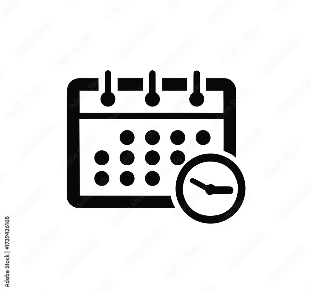 A line-style calendar web icon. Calendar and Date Linear Icons Collection: Timetable, Months, Days, Weeks, Reminders, Deadlines, Planning, and Time Management Vector Illustration